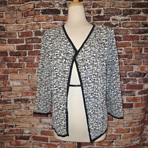 Preston & York Black and White Geometric Cardigan